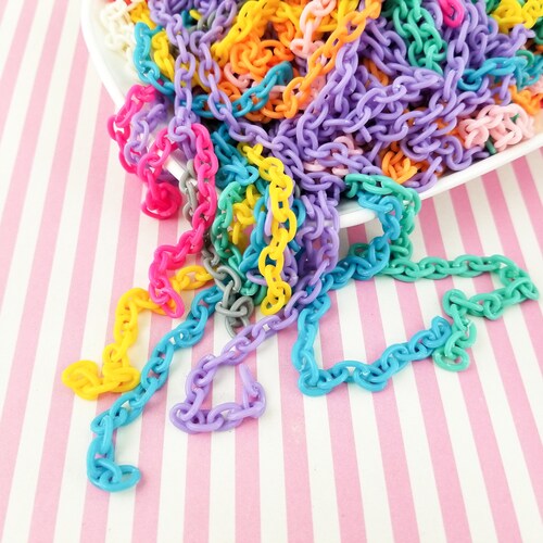 Plastic Chain Links 20mm Beautiful Bright Pastel Color Etsy