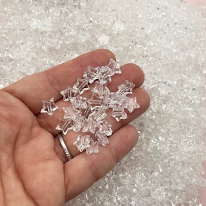100 Crystal Clear Acrylic Plastic 10mm Star Beads, Diy Kids Kawaii Resin Beading Supplies, Craft Supplies J114
