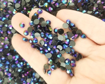 5 mm runde schwarze Flatbacked Harz AB Jelly Strasssteine, flache Rückseite Acryl Kunststoff facettierte Cabochons, Kleber auf Bedazzle Bedazzling Versorgung