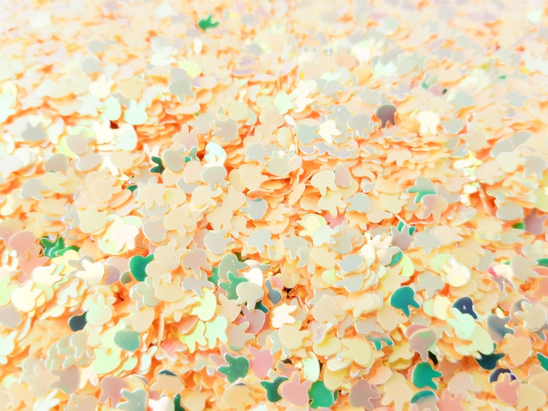 Yellow Iridescent Shift Bunny Shape Glitter Rabbit Glitter T54 kawaii shaker glitter Pick Your Amount