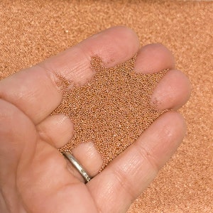 NON EDIBLE One Container Rose Gold Fake Nonpareil Sprinkles, .7mm Caviar Beads, L45