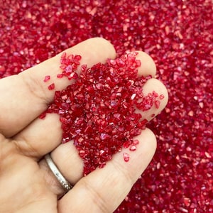 30g bag Coarse Red Iridescent Glass Fake Bake Sugar or Salt Sprinkles