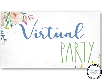 Facebook Event Page Banner, Virtual Party, Floral