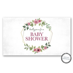 Facebook Event Page Banner, Baby Shower, Floral, Greenery