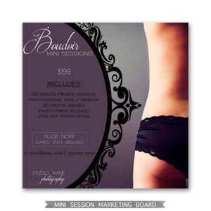 INSTANT DOWNLOAD - Boudoir Mini Session Marketing Template - Photoshop Template (id017)