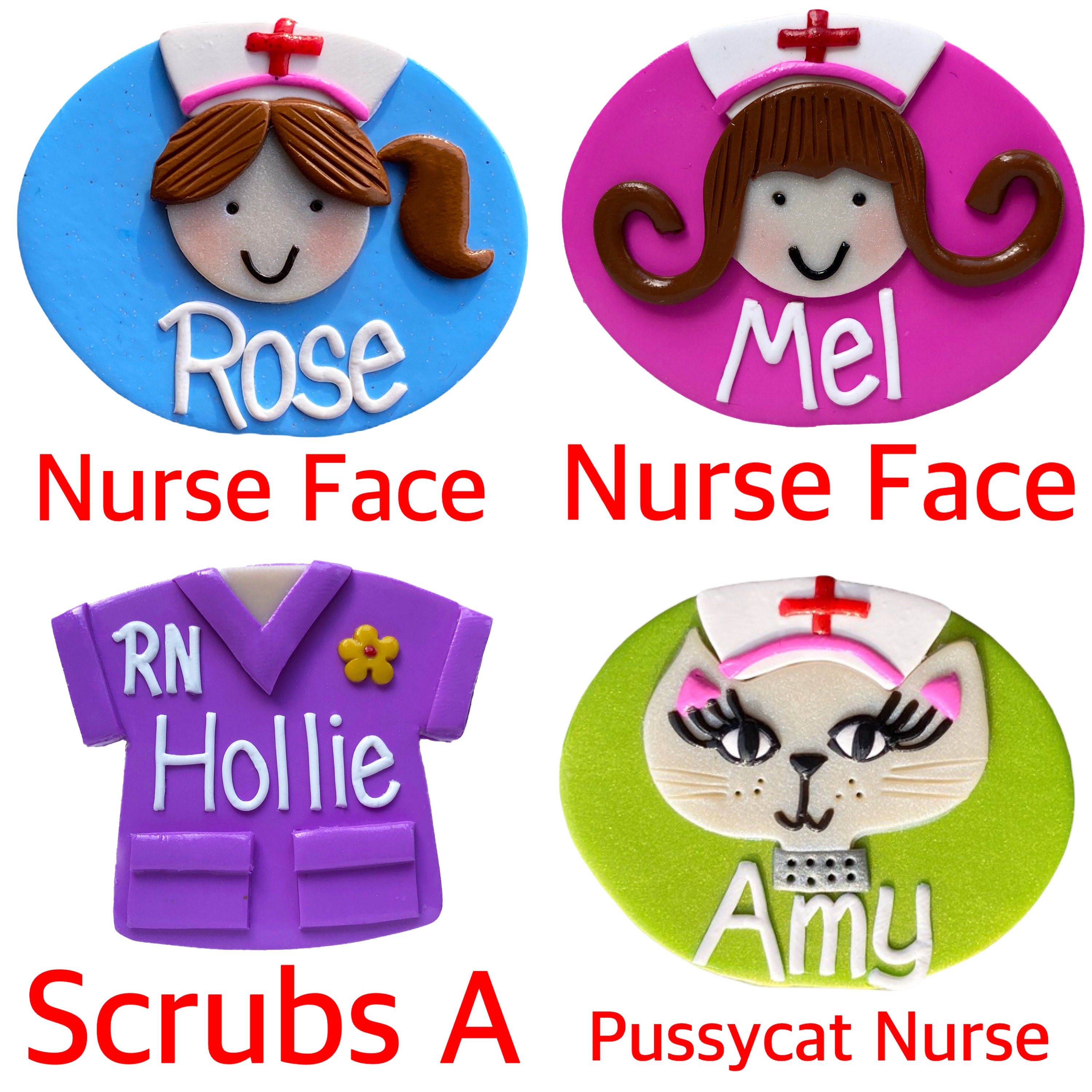 Nurse Face Name Badge gepersonaliseerd op bestelling Etsy België