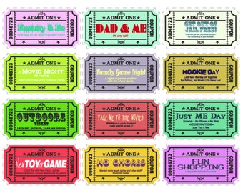Printable Kids coupons with extra blank coupons. 24 pre-designed coupons and 12 blanks
