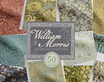 William Morris Victorian Patterns: Floral Art Nouveau Digital Paper (JPG 72DPI)