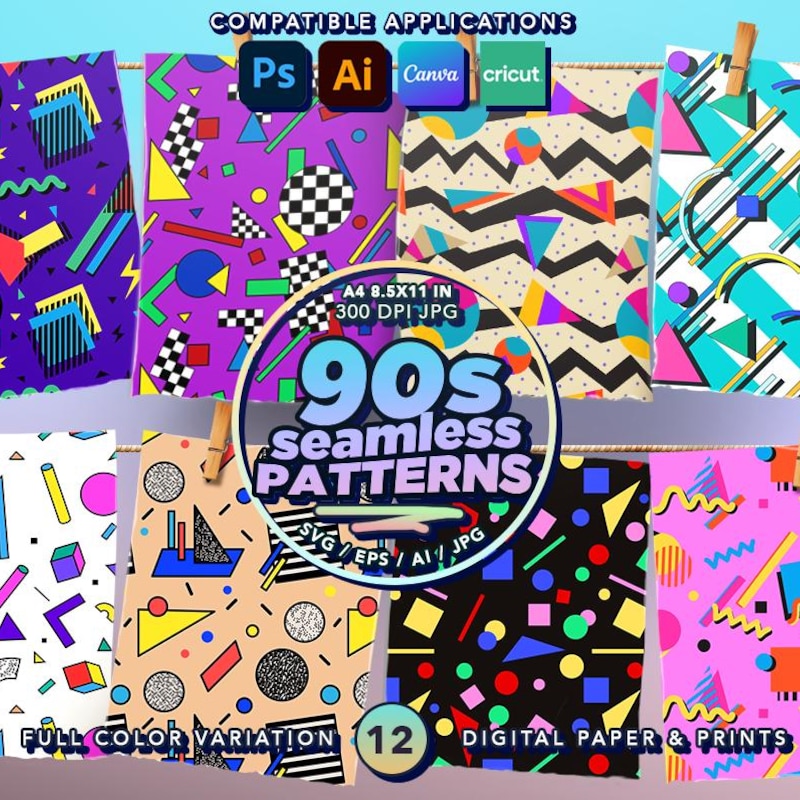 90s Wallpaper Pattern - Etsy