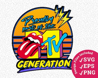 Mtv SVG PNG 90s SVG 80s theme logo 1990s retro tshirt design 90s sublimate design 80s theme nostalgic sublimation graphic shirt 90s clipart