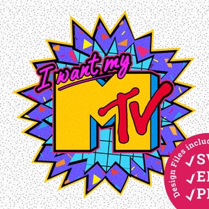 Mtv SVG PNG 90s SVG 80s theme logo 1990s retro tshirt design 90s sublimate design 80s theme nostalgic sublimation graphic shirt 90s clipart