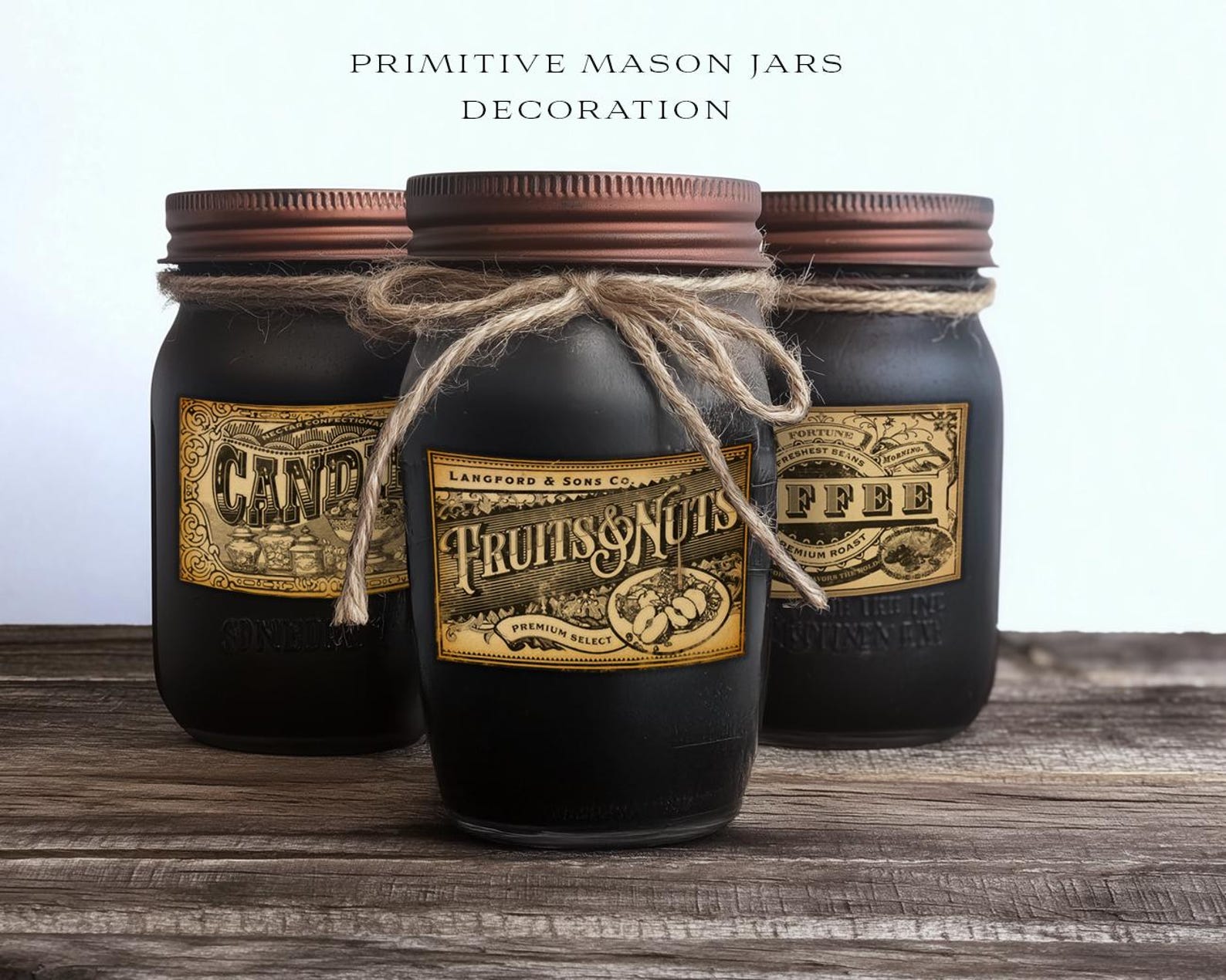 Primitive Pantry Labels, Rustic Country Kitchen Farm Journal, Antique ...