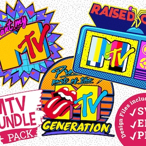 90er Jahre MTV Logo SVG PNG: Retro Clipart Bundle (Digitaler Download)