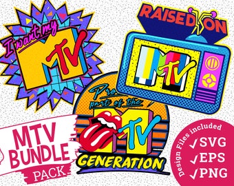 90s MTV Logo SVG PNG: Retro Clipart Bundle (Digital Download)