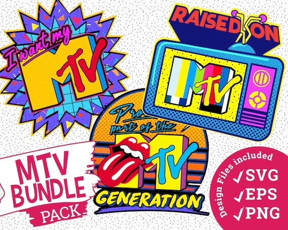 Mtv SVG PNG 90s SVG 80s Theme Logo 1990s Retro Tshirt Design - Etsy ...