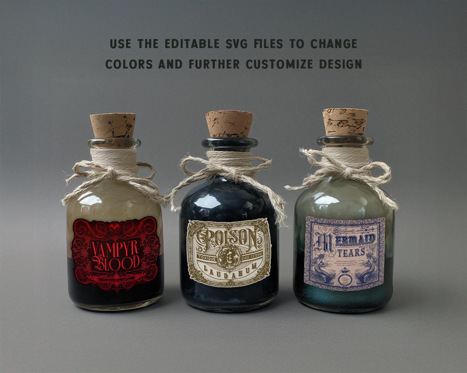 Posion Tag Halloween Potion Labels, Apothecary Bottle for Vintage Witch Decor ...