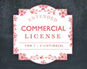 Extended Commercial License for ONE (1)  - FIVE (5) Clipart Listing(s)