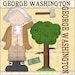 George Washington Digital Clipart - Clip art for scrapbooking, party invitations - Instant Download Clipart Commercial Use