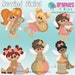 Sewing Pixies Fairies Digital Clipart - Clip art for scrapbooking, party invitations - Instant Download Clipart Commercial Use