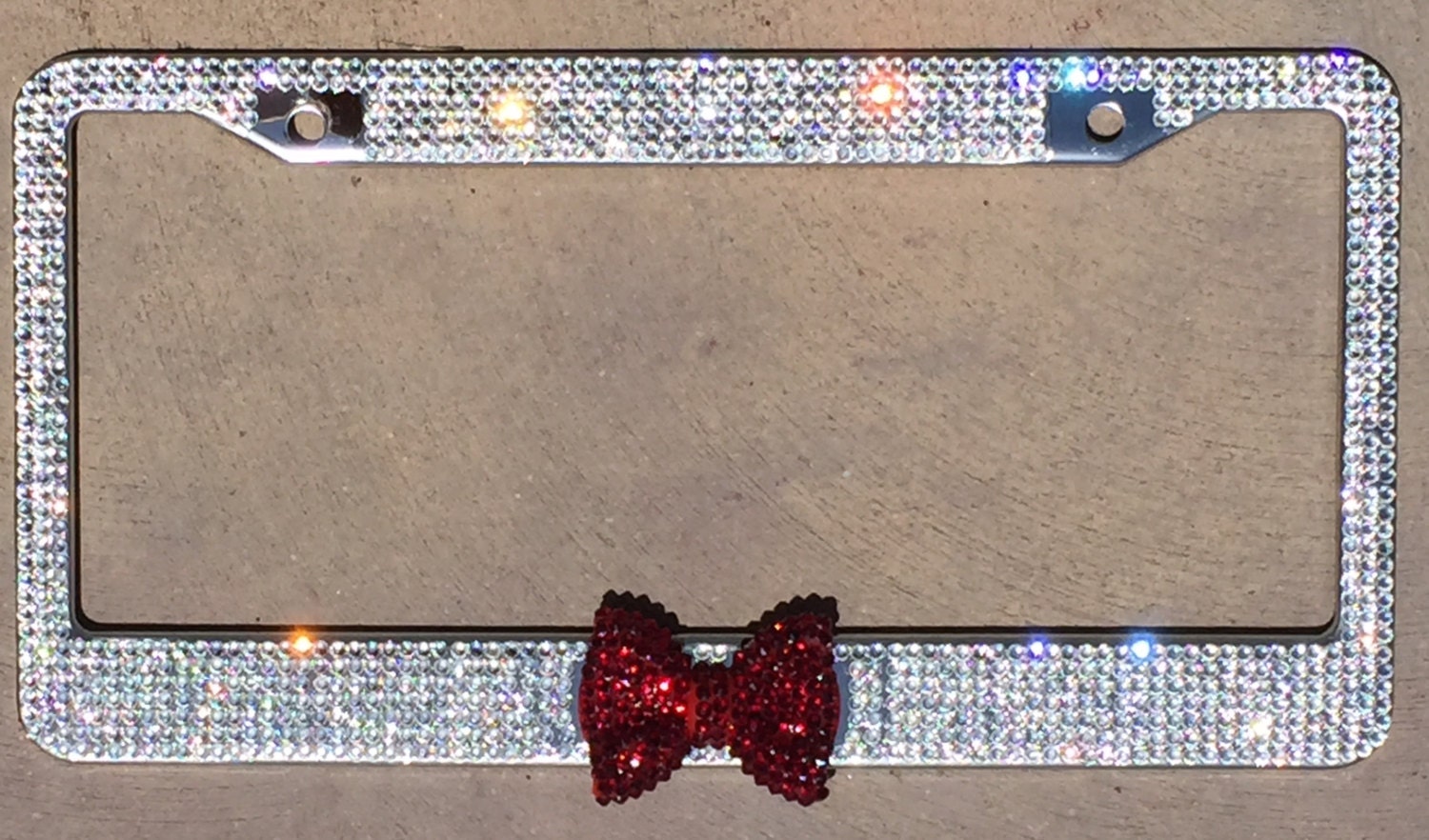 Crystal Rhinestone Bling License Plate Frame with Red Etsy