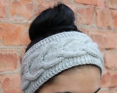 Knit Headband Women Knitted Ear Saver Warmer Winter Running Headband Accessories Fall Girls Gift Cable Black Gray