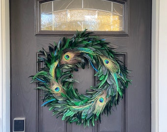 Peacock Feather Wreath