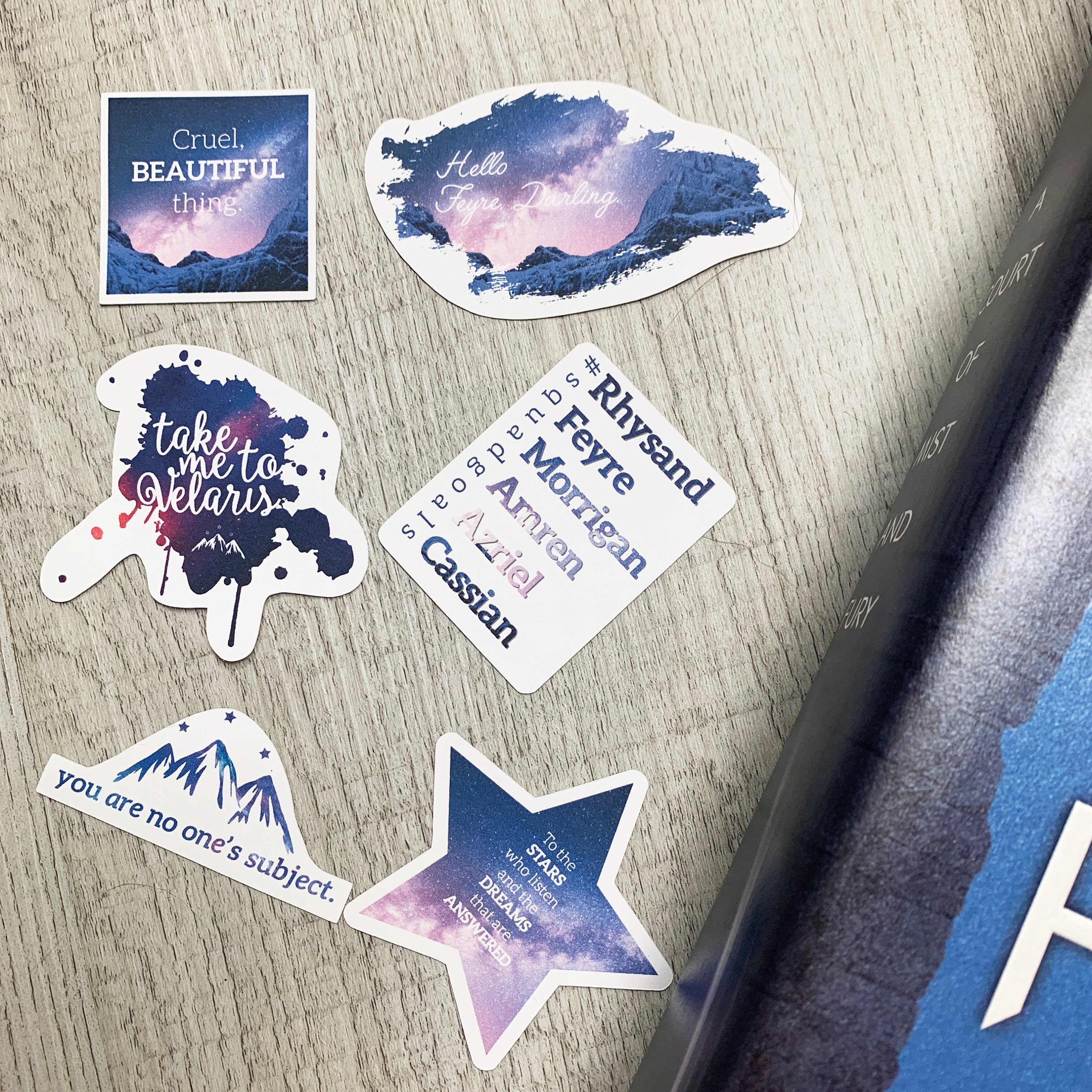 A Court of Mist and Fury Sticker Set ACOMAF Sticker Set Bookish Stickers  Book Stickers Rhys and Feyre Stickers ACOTAR Stickers 