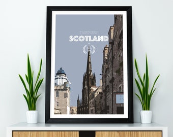FINAL SALE: Scotland 12"x18" Edinburgh Old Town Travel Poster