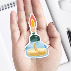 Chemistry Alcohol Burner Vinyl Sticker, Unique Science sticker decal