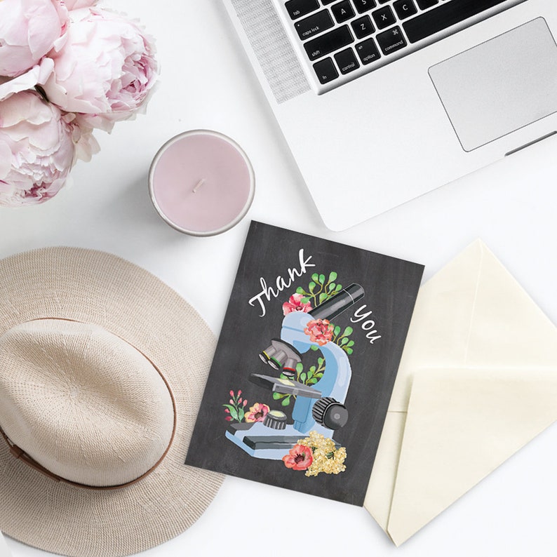 Thank You Card for Science Teacher Professor Appreciation Etsy