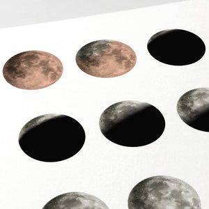 Lunar eclipse Poster, Astronomy Art, Lunar Art Print, Moon Minimalist Art Bild 6