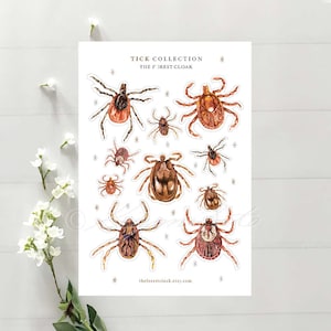 Tick sticker, parasite sticker, Parasitology sticker, Tick collection sticker, Microbiology stationery, Veterinary sticker