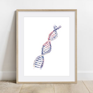 DNA Helix Science Art Biology Poster, Molecular Biology print, Biochemistry wall decor