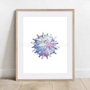 RNA Virus, Science Art, wall decor, Molecular biology poster, Biology, microbiology print