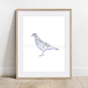 Avian, Bird Nervous System Art in Blue, Science Poster, Veterinary decor print, Vertical