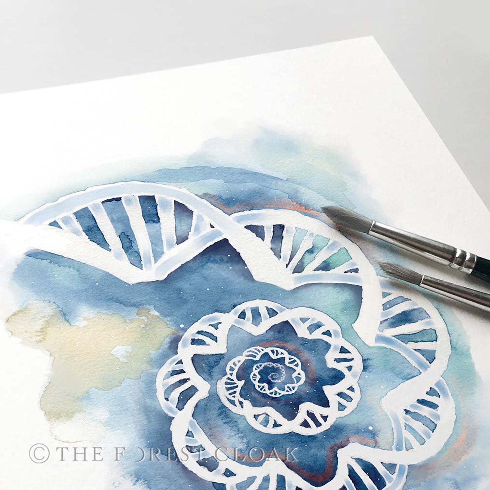 DNA RNA DNA Spiral Abstract Art Poster Set of 3 Biology - Etsy