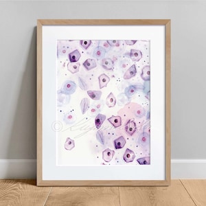 Pap smear abstract art, Science Art Poster, Biology Print Gifts, Microbiology watercolor art