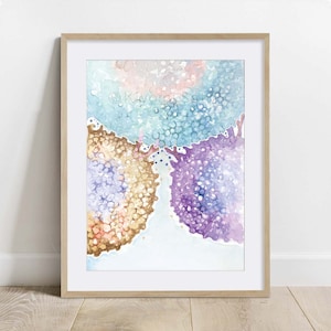 T lymphocyte and CD4+ CD8+ Art Print, Biology Art Poster, Science Watercolor Art