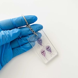 Giardia Keychain, Parasite Keyring Microbiology Unique Gift - Etsy