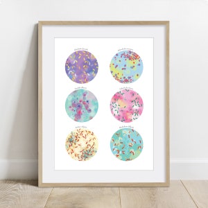 Nosocomial Bacteria, yeasts pathogen Collection Poster, Microbiology Art print, Science decor