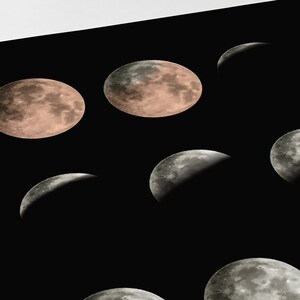 Lunar eclipse Poster, Astronomy Art, Lunar Art Print, Moon Minimalist Art Bild 7