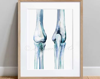 Elbow Joint Posterior and Anterior View, Abstract Art Print, Arm Anatomy Occupational Therapy Orthopedics Physical Therapy Science Art
