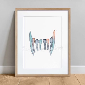Canine mandibular Tooth Art Poster, Veterinary Dental Print, Dog Dentist Art Decor