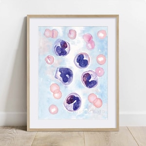 Monocyte Blood Cells, Biology Poster, Science Art print, White blood cell wall decor