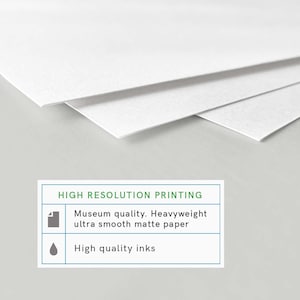 Puede incluir: Detalles de impresi&oacute;n de alta resoluci&oacute;n. Papel mate ultra suave, pesado y de calidad de museo, y tintas de alta calidad.