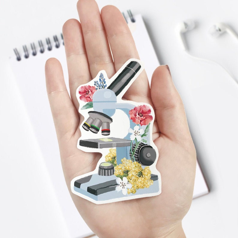 Microscope Vinyl Sticker Unique Science Biology sticker decal Etsy