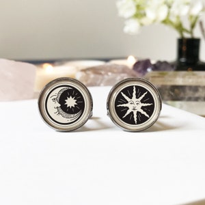 Sun and Moon Cufflinks, gift, Accessory