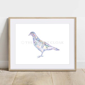 Avian, Bird Nervous System in Blue, Science Art Poster, Bird Veterinary decor print, Horizontal