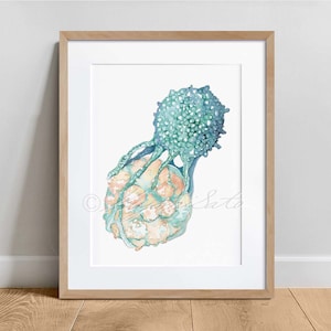 Natural Killer T Cell Attacking Tumor Cell, Science Art Print, Biology Wall Decor Poster