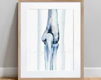 Elbow Joint Posterior View Abstract Art Poster, Hand Anatomy Wall Decor, Occupational Therapy Orthopedics Physical Therapy Science Art Print